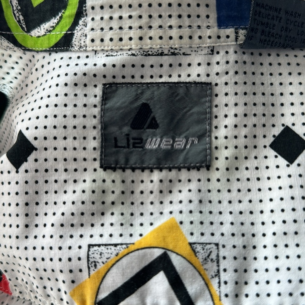 Vtg. Liz Wear long sleeve 100% cotton 80’s 90’s geometric pattern blouse - Picture 8 of 9